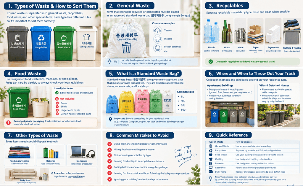 How to Throw Away Trash and Recycle in Korea 1