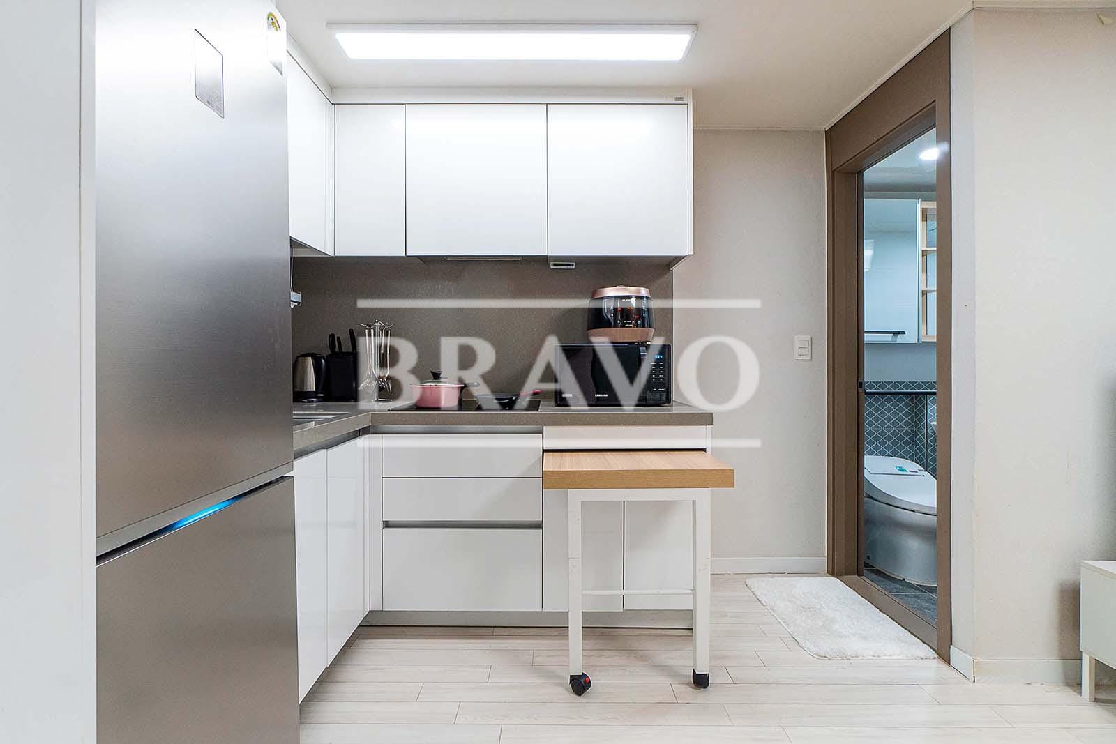 Kitchen appliance equipped Short-Term Rent - Fully Furnished 2BR Apartment in Gangnam