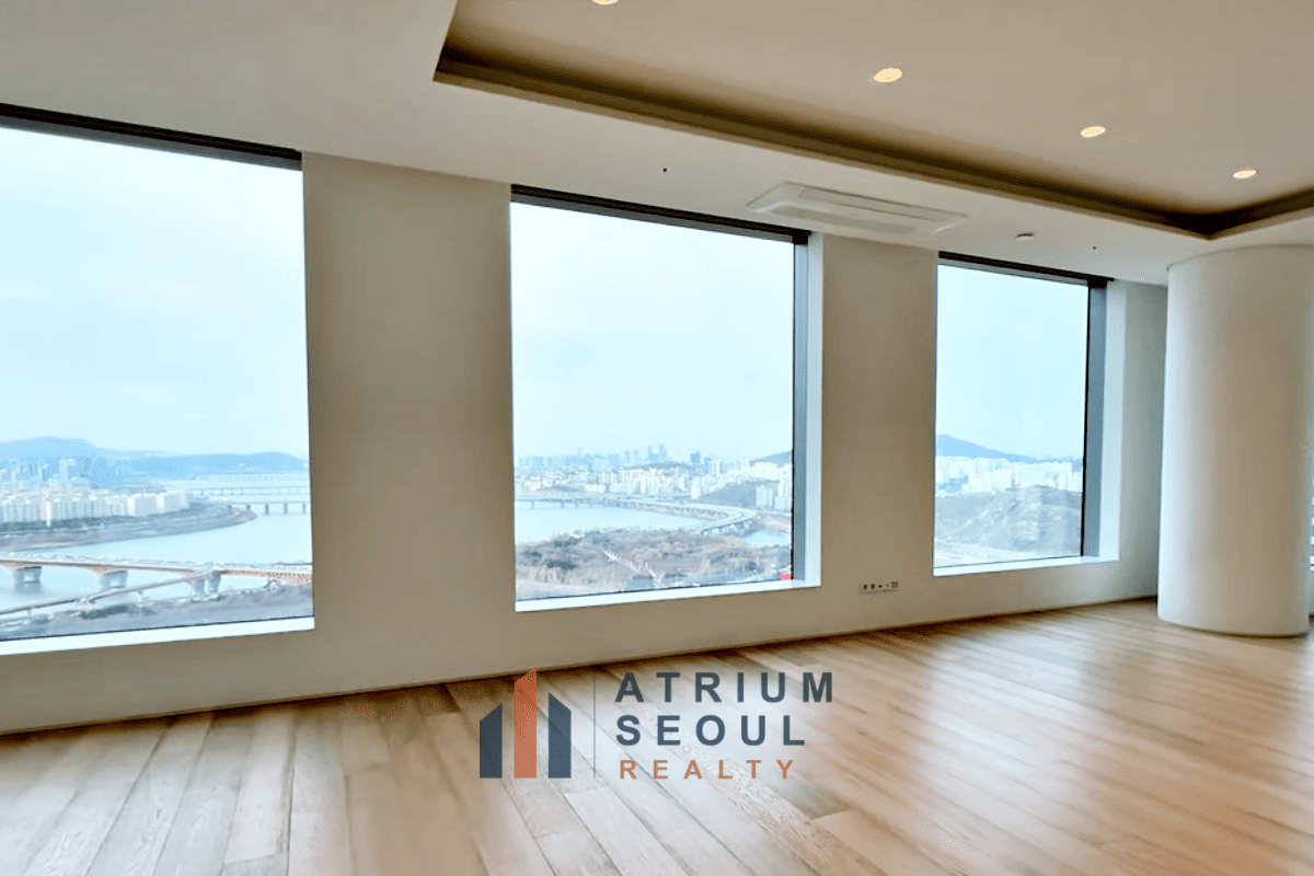 Living room Acro Seoul Forest 3BR Apartment for Rent Seoul Forest & Han River view , Seoungsu, Seoul - Atrium Seoul Realty