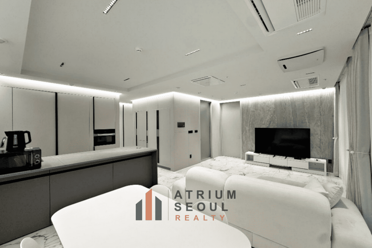 Living space in New 2BR Apartment For Short-Term Rent in Gangnam