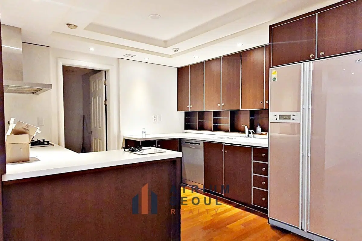 Wide kitchen at Luxury apartment for rent in French village seoul